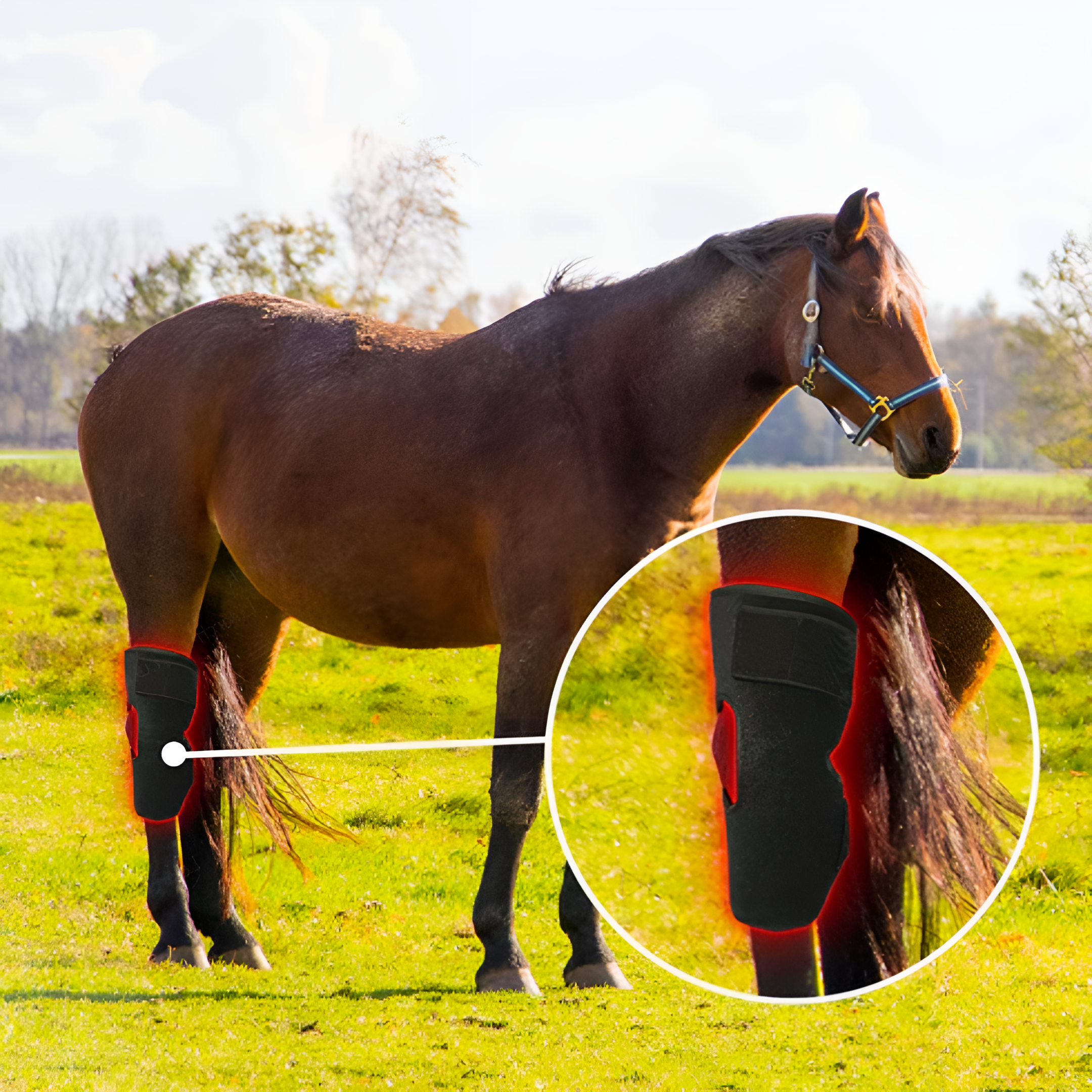 Redvitality™ Equine Red Infrared Light Therapy Hock Wrap