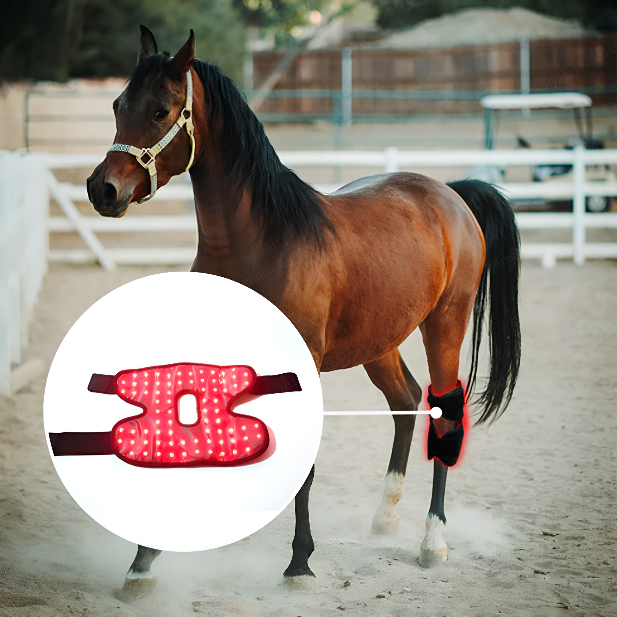 Redvitality™ Equine Red Infrared Light Therapy Hock Wrap