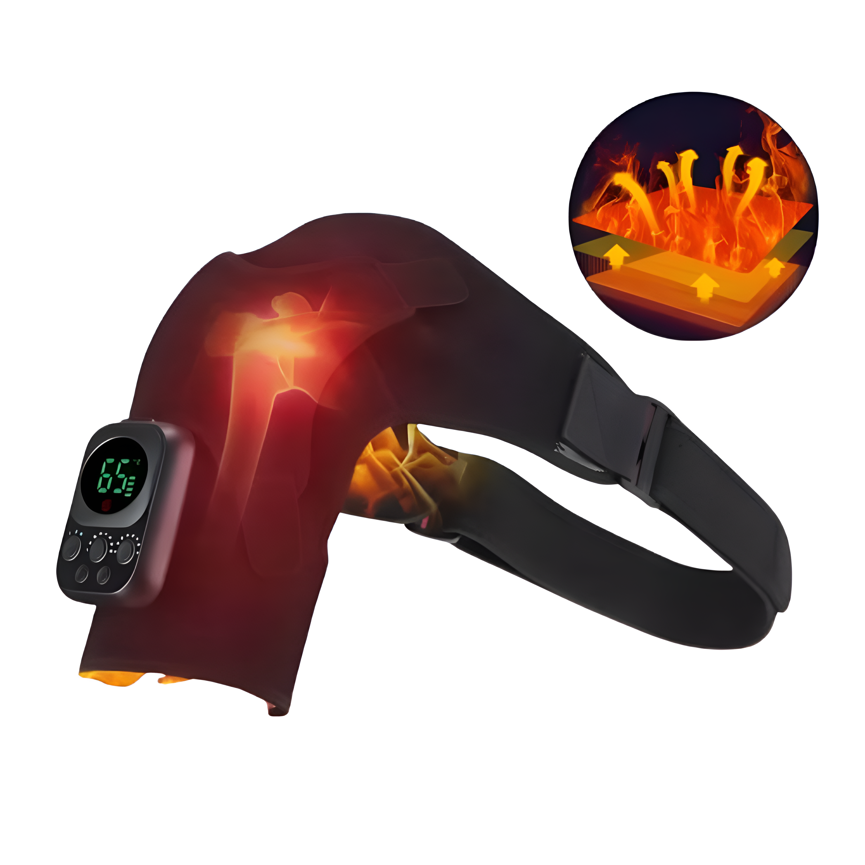 Shoulder Heating Pad with Massager for Pain Relief & Recovery