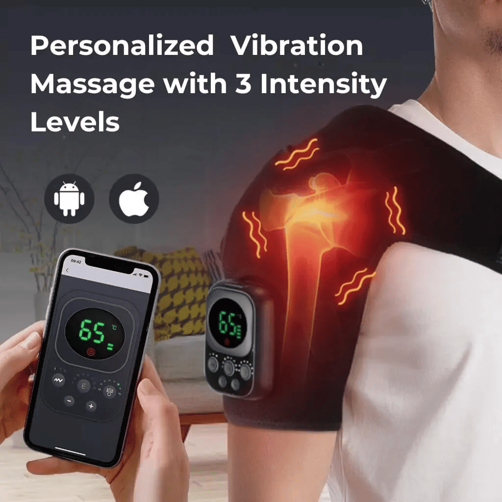 Shoulder Heating Pad with Massager for Pain Relief & Recovery